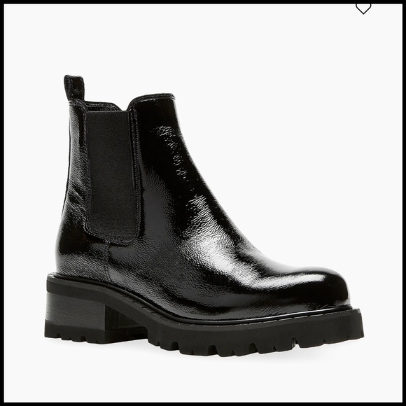 NWT La CANADIENNE Cosner Black Patent Leather Chelsea Boots - Picture 2 of 14